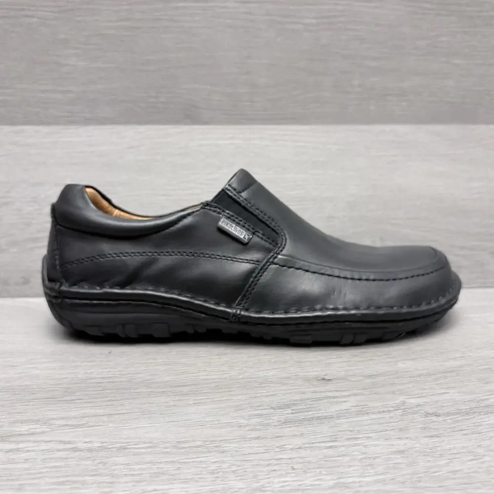 Pikolinos Loafers NAVARRA Black Leather Slip On Moccasin Driving Shoe EU 42